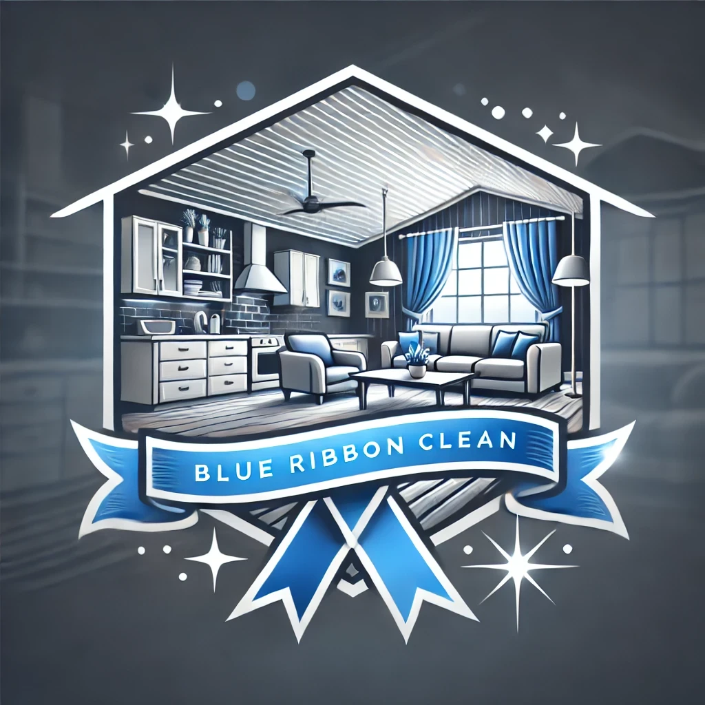 Blue Ribbon Clean — animated home interior illustration